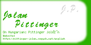 jolan pittinger business card